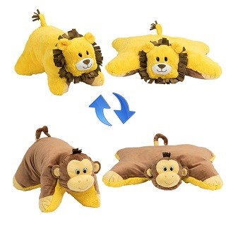Подушка-вывернушка 2 в 1 Лев-Обезьянка 1Toy Купить Подушка-вывернушка 2 в 1 Лев-Обезьянка 1Toy в интернет-магазине Детский Крым