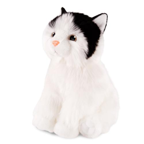 Мягкая игрушка Белый котик с чёрной мордочкой, 25 см MaxiToys ML-SO-130222-25-17 фото 2
