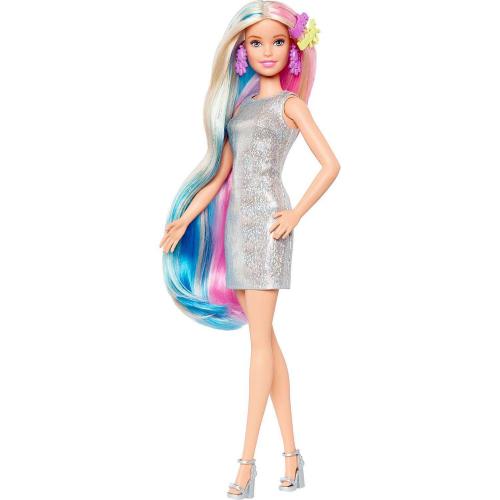 Кукла Barbie со съемными разноцветными прядями Радужные волосы Mattel GHN04 фото 2