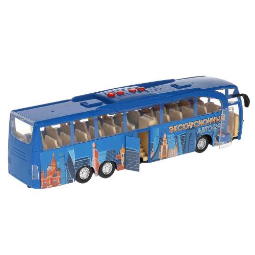 Игрушка Машина Экскурсионный автобус Технопарк BUSTOUR-30PL-BU фото 3