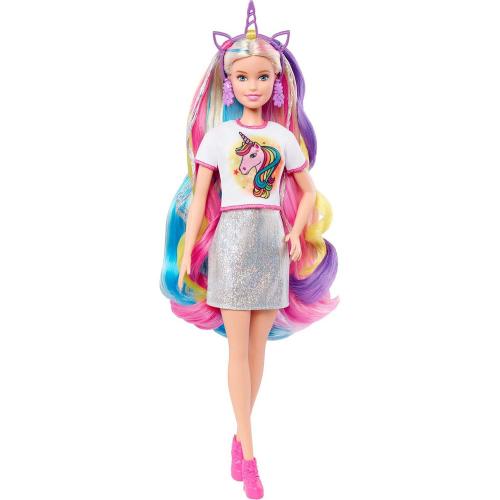 Кукла Barbie со съемными разноцветными прядями Радужные волосы Mattel GHN04 фото 4