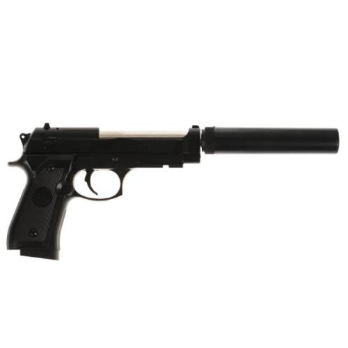 Игрушка Пистолет с глушителем металлический 1B01642