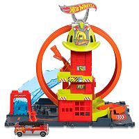 Игровой набор Hot Wheels Автотрек Пожарная станция с супер-петлей Mattel HKX41