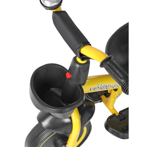 Велосипед трёхколесный с ручкой Плутон для малышей Рыжий кот ВЛ-0614 желтый фото 3
