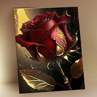 Картина по номерам с поталью Красная роза 15 x 20 см Флюид KH1183P